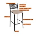 Ver imagem 4 de Conjunto Bistrô Dani 2 Banquetas e Mesa Tampo BP Redondo Preto/Fosco/Linho Bege