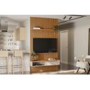 Ver mais imagens de Painel Ripado para TV até 75 Polegadas MDF 140cmx250cm Modular 1 Nicho 1 Prateleira Linea