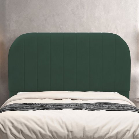 Cabeceira Cama Box Queen Estofada Orgânica 160cm Alice W01 Suede Verde Musgo - Lyam Decor