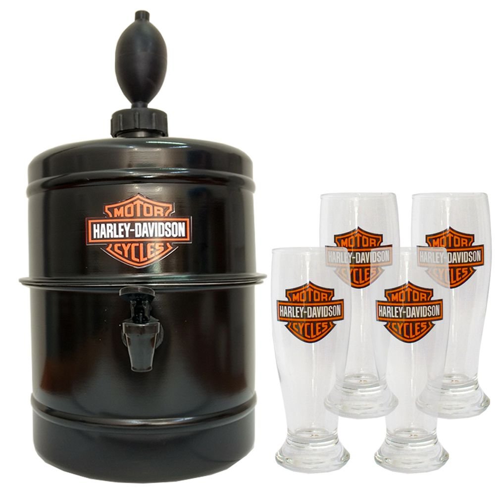 Kit Chopeira + 4 Tulipas Harley Davidson Home Bar MadeiraMadeira