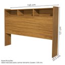 Ver imagem 3 de Cabeceira Queen 3 Nichos Mdf 165 Cm Melissa Nature Decmade