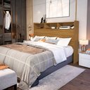 Ver imagem 6 de Cabeceira Queen 3 Nichos Mdf 165 Cm Melissa Nature Decmade