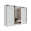 Ver imagem 1 de Guarda Roupa Casal com Espelhos 3 Portas 4 Gavetas San Marino Premium Leifer Branco