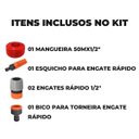 Ver imagem 2 de Mangueira De Jardim 50m Metros + Esguicho C/ Jato Regulável + Engate Rápido 1/2" + Bico Torneira Eng