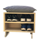 Ver imagem 1 de Sapateira Puff chevron preto e branco