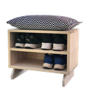 Ver imagem 2 de Sapateira Puff chevron preto e branco