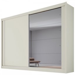 Guarda-roupa Casal Creta 2 Portas 4 Gavetas 100% Mdf Off White/amendoa - Europa Móveis - 2