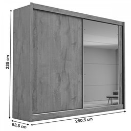 Guarda-roupa Casal Creta 2 Portas 4 Gavetas 100% Mdf Off White/amendoa - Europa Móveis - 4