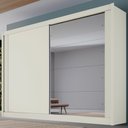 Ver imagem 1 de Guarda-roupa Casal Creta 2 Portas 4 Gavetas 100% Mdf Off White/amendoa - Europa Móveis