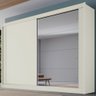 Guarda-roupa Casal Creta 2 Portas 4 Gavetas 100% Mdf Off White/amendoa - Europa Móveis - 1