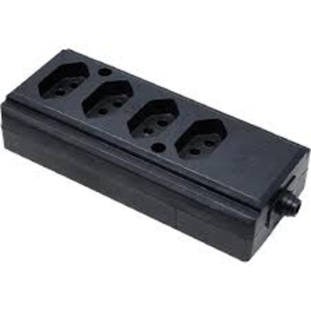 Tomada Barra Quadrupla 20A 4P Preta - Interneed - 1