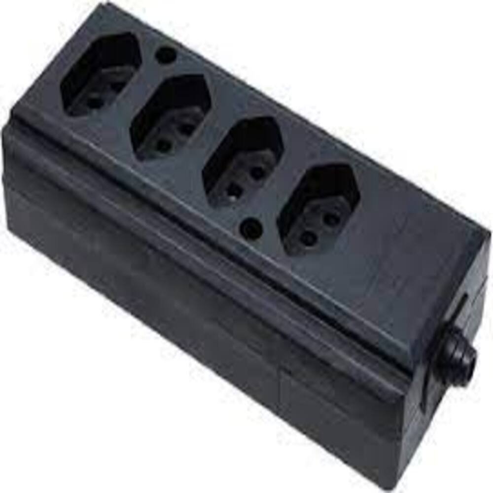 Tomada Barra Quadrupla 20A 4P Preta - Interneed - 3