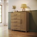 Ver imagem 7 de Conjunto Quarto Ouro: Cama Queen, Cômoda Sapateira e 2 Mesas Cabeceiras Freijó Madeira Pinus