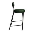 Ver imagem 5 de Banqueta Cozinha Média com Encosto Industrial Preto Londres PU Verde D03 - D'Rossi