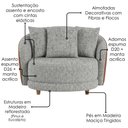 Ver imagem 5 de Poltrona Decorativa Maya Pes Madeira Boucle e Courino Tce 1018 Tcs 727 Moll