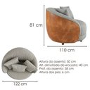 Ver imagem 3 de Poltrona Decorativa Maya Pes Madeira Boucle e Courino Tce 1018 Tcs 727 Moll