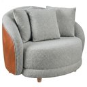 Ver imagem 1 de Poltrona Decorativa Maya Pes Madeira Boucle e Courino Tce 1018 Tcs 727 Moll