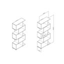 Ver imagem 3 de Estante para Livros com Nichos ESM209 Retrô