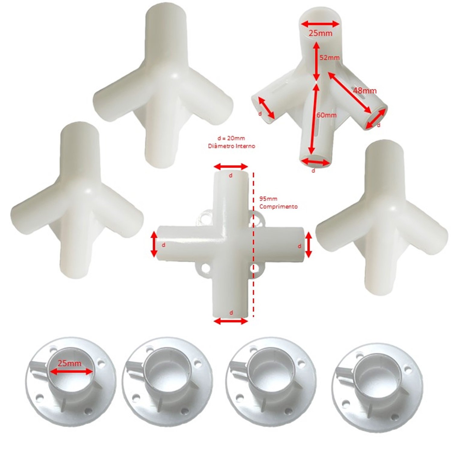 Kit Conectores Gazebo 3x3m Tenda Universal 9 Peças Resistent - 3