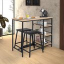 Ver imagem 1 de Conjunto Bancada Gourmet 2 Banquetas Stilo Preto/Carvalho Montreal
