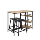 Ver imagem 4 de Conjunto Bancada Gourmet 2 Banquetas Stilo Preto/Carvalho Montreal
