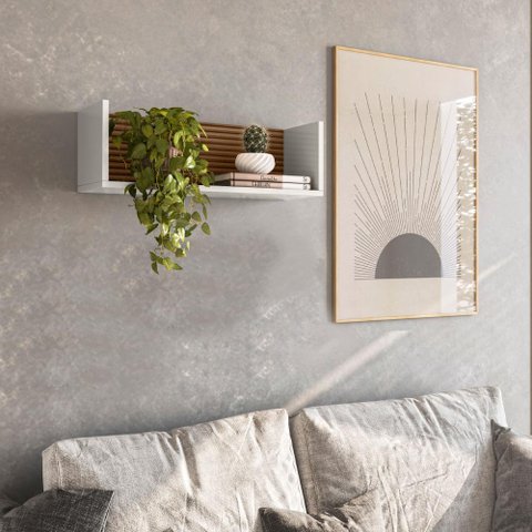 Nicho Demadero com 60 cm - Off White/Natural