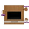 Painel para TV até 75 Polegadas Ripado Modular 1 Nicho 1 Prateleira 219cm - 9