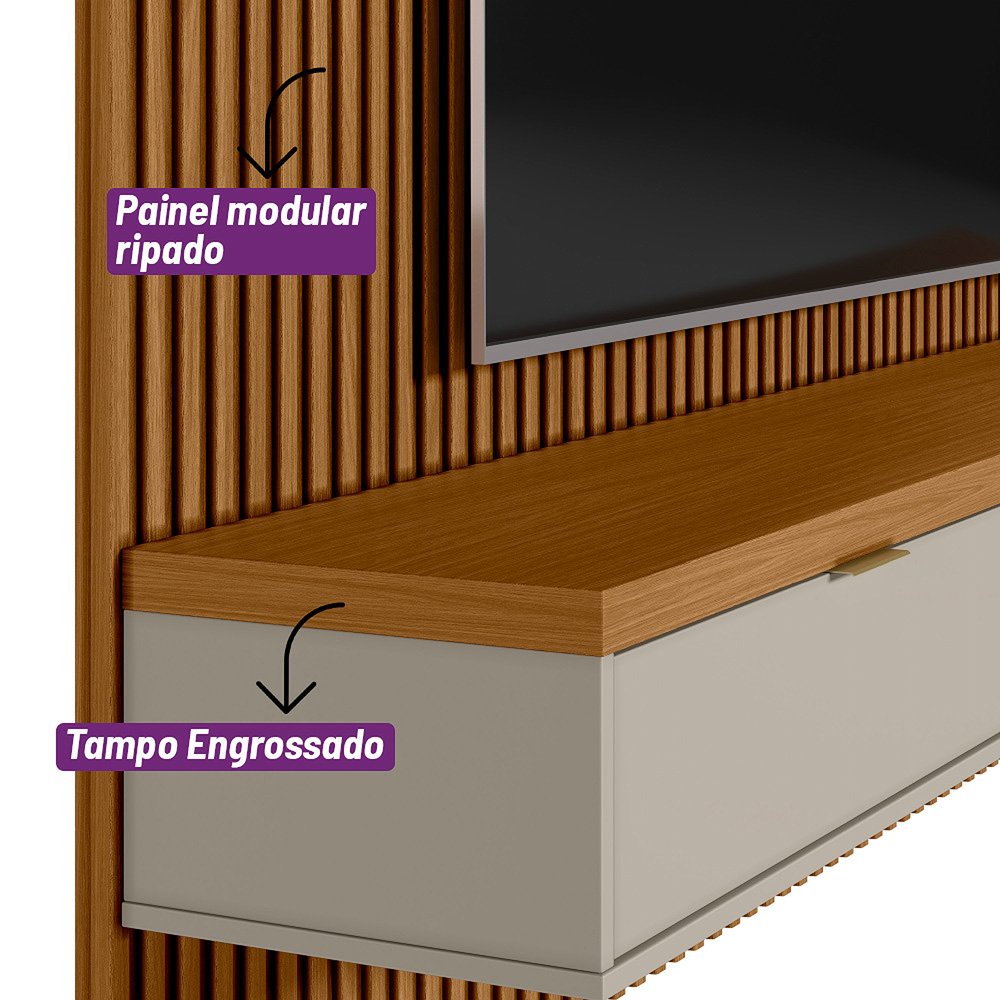 Painel Ripado Modular 1 Nicho 1 Prateleira  - 5