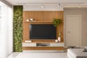 Ver imagem 6 de Painel Ripado para TV até 75 Polegadas MDF 219CMX250CM Modular 1 Nicho 1 Prateleira Marrom