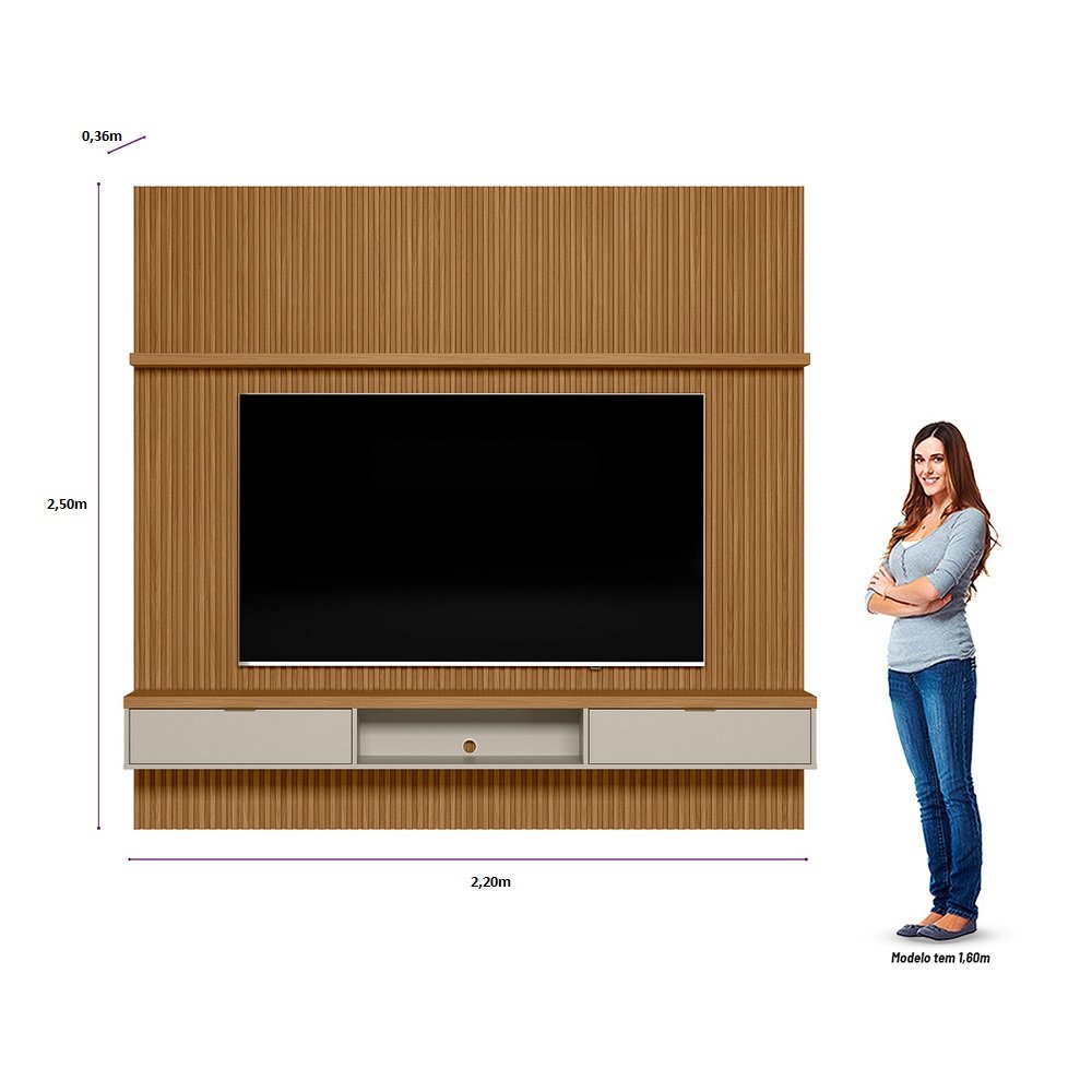 Painel Ripado Modular 1 Nicho 1 Prateleira  - 7