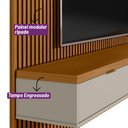 Ver mais imagens de Painel Ripado para TV até 75 Polegadas MDF 219CMX250CM Modular 1 Nicho 1 Prateleira Marrom