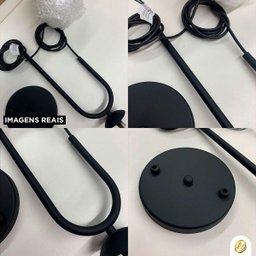 Lustre Pendente Preto Globo Vidro Bola Leitosa 12 Cm Bivolt - 3 Lustre Pendente Preto Globo Vidro Bola Leitosa 12 Cm Bivolt - 3