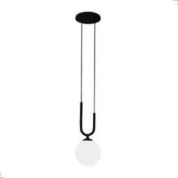 Lustre Pendente Preto Globo Vidro Bola Leitosa 12 Cm Bivolt - 2 Lustre Pendente Preto Globo Vidro Bola Leitosa 12 Cm Bivolt - 2