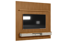 Ver imagem 3 de Painel Ripado para TV até 75 Polegadas MDF 260CMX250CM Modular 1 Nicho 1 Prateleira Marrom