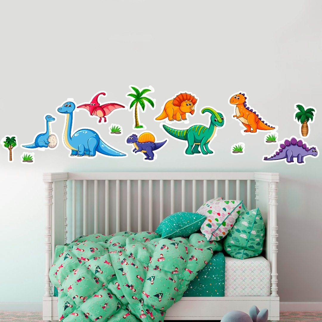 Adesivo Decorativo de Parede Infantil Dinos - Dinosauros Fama Adesivos - 2