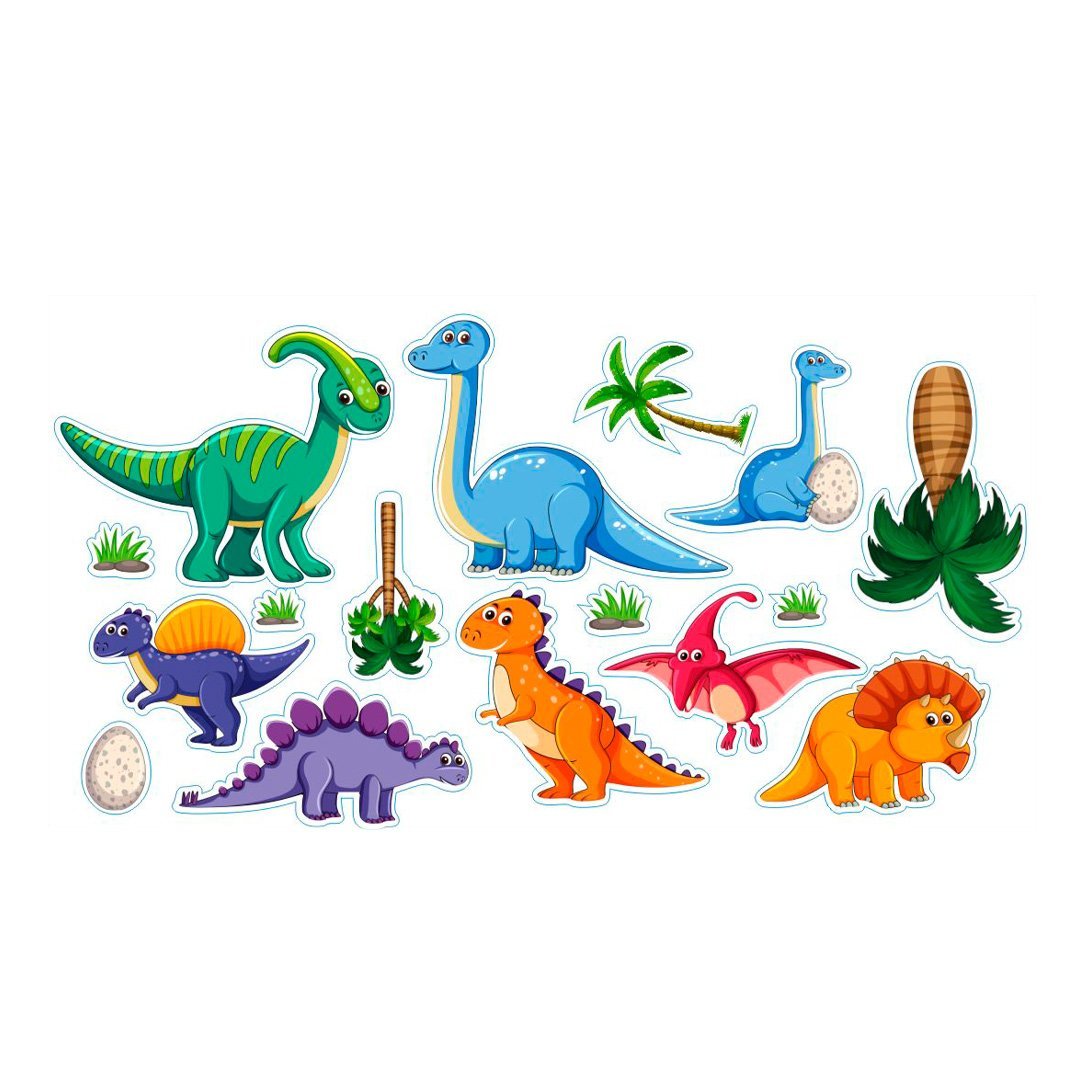 Adesivo Decorativo de Parede Infantil Dinos - Dinosauros Fama Adesivos - 1