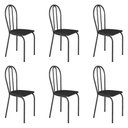 Ver imagem 1 de Kit 6 Cadeiras de Cozinha Texas Liso Preto Pés de Ferro Cromo Preto - Pallazio