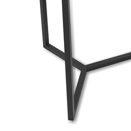 Conjunto de Mesa Lateral Aço com Espelho Redonda Steel Glass Preto - Lh Móveis - 6