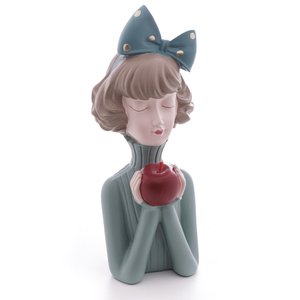 Escultura Decorativa de Resina Com Maçã 23x9cm Wolff
