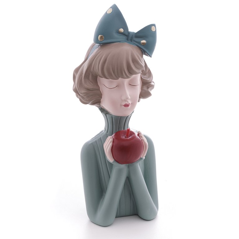 Escultura Decorativa de Resina Com Maçã 23x9cm Wolff