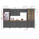 Ver imagem 4 de Cozinha Americana Modulada 6 Peças Torre Quente Cristaleira com Vidro Reflecta Com Tampo Paris
