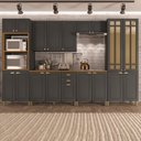 Ver imagem 1 de Cozinha Americana Modulada 6 Peças Torre Quente Cristaleira com Vidro Reflecta Com Tampo Paris