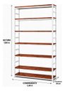 Ver imagem 4 de Estante Multiuso Organizador Livreiro Estilo Industrial 180x130 Branco Mogno