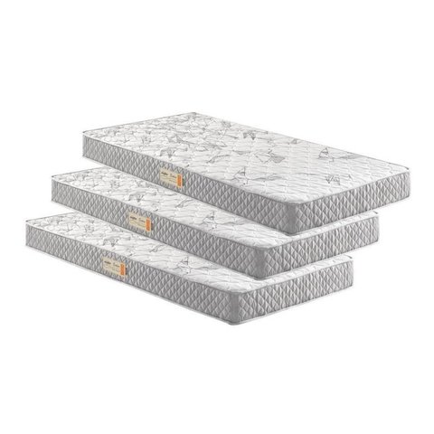 Kit 3 Colchões Solteiro Ecoflex  D23 Ecoline 2 88x188x14 e 1 78x188x14