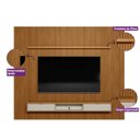 Ver imagem 4 de Painel Ripado para TV até 75 Polegadas MDF 300CMX250CM Modular 1 Nicho 1 Prateleira Marrom