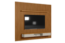 Ver imagem 2 de Painel Ripado para TV até 75 Polegadas MDF 300CMX250CM Modular 1 Nicho 1 Prateleira Marrom