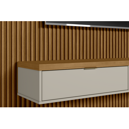 Painel para TV até 75 Polegadas Ripado Modular 1 Nicho 1 Prateleira 300cm - 3