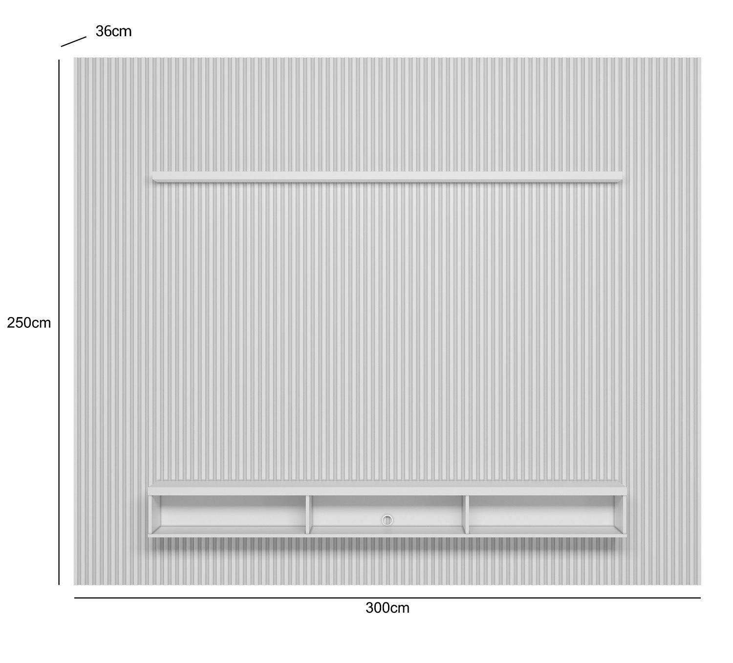 Painel Ripado Modular para TVs até 75 Polegadas 1 Nicho 1 Prateleira  - 4