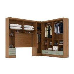 Quarto Modulado Casal Completo 4 Peças 5 Portas 4 Gavetas com Maleiro Smart Plus Espresso Móveis - 12