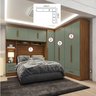 Quarto Modulado Casal Completo 4 Peças 5 Portas 4 Gavetas com Maleiro Smart Plus Espresso Móveis - 5
